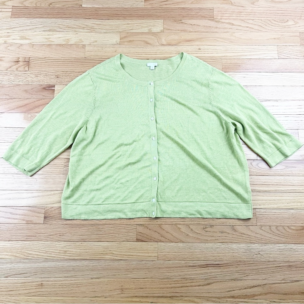 J. Jill Light Green Button‎ Up Cardigan Size 2X